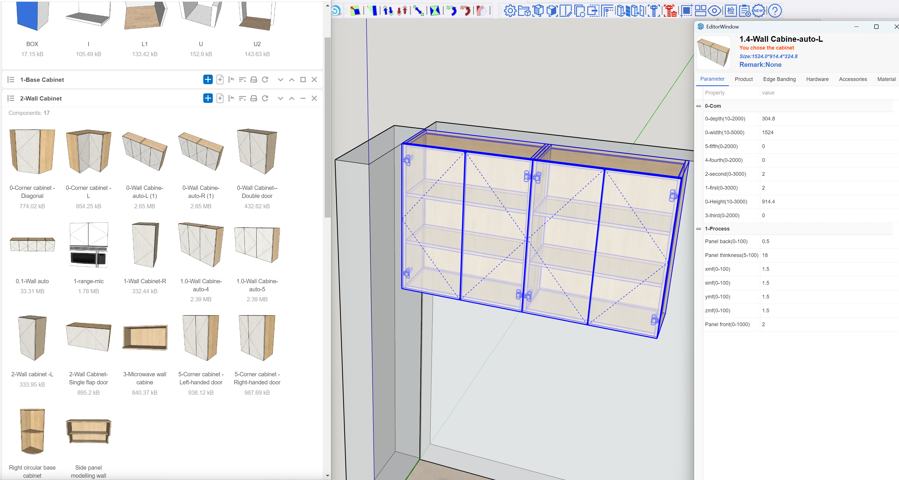 Parameter editing carcass options